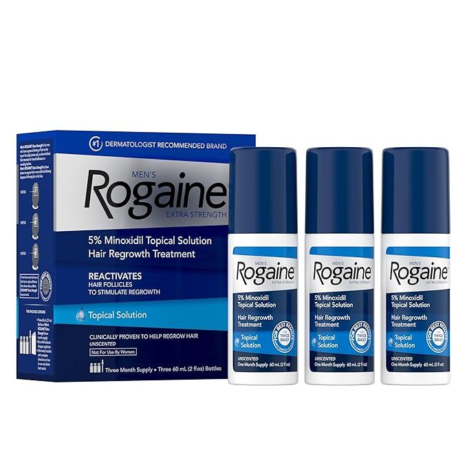 Rogaine Men's Extra Strength 5% Minoxidil Topical Solution for Thin Hair, Hair Loss Treatment to ... | Amazon (US)