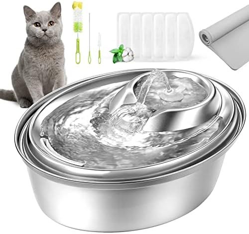 ORSDA Cat Water Fountain Stainless Steel, 67oz/2L Pet Water Fountain for Cats Inside, Automatic D... | Amazon (US)