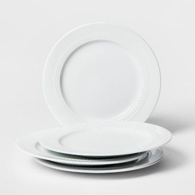 8.3" Porcelain Beaded Salad Plate White - Threshold™ | Target