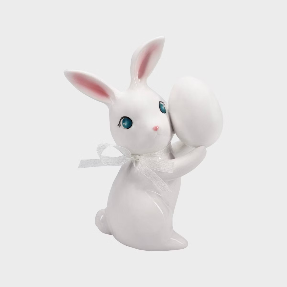 6.6" Ceramic Easter Bunny Decorative Figurine with Egg - Spritz™ | Target