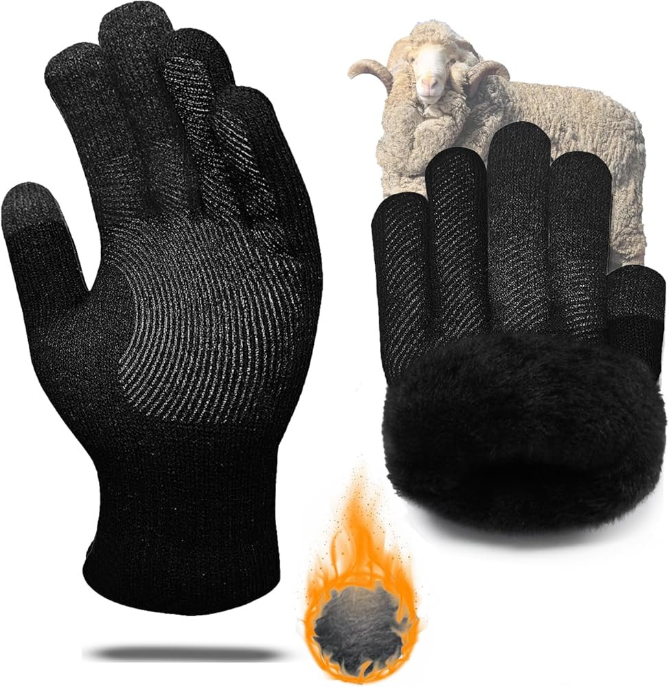 CozyGalar Winter Gloves Men Women, Thermal Merino Wool,6 Finger Touch Screen, Warm Fleece lined f... | Amazon (US)
