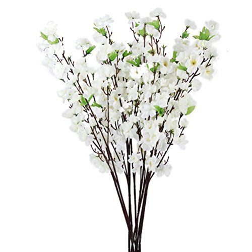 Tinksky Artificial Cherry Plum Peach Blossom Spray Branch Silk Flowers Tree - 10 Pieces | Amazon (US)