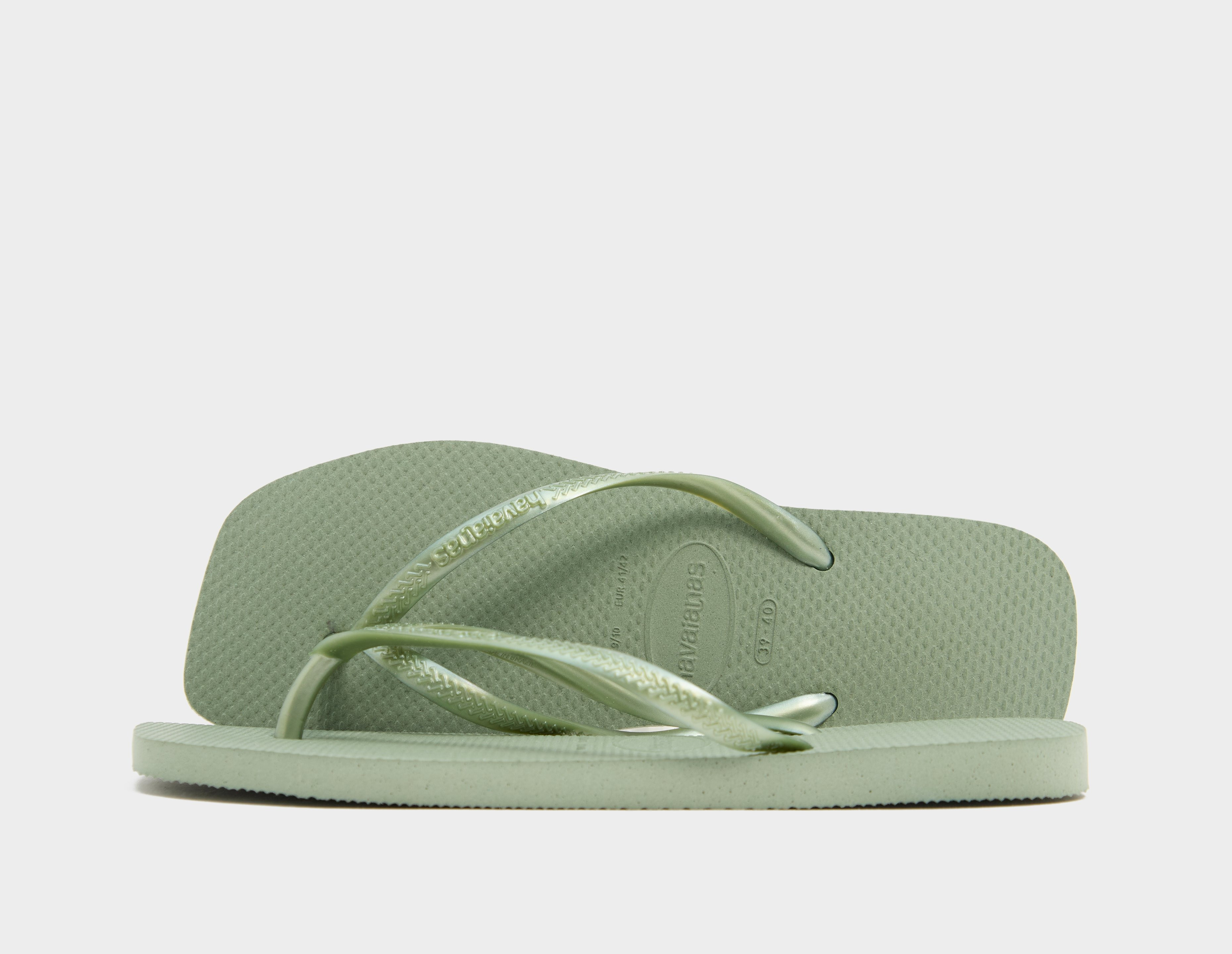 Green Havaianas Slim Square Flip Flops Women's | size? | size? (UK)