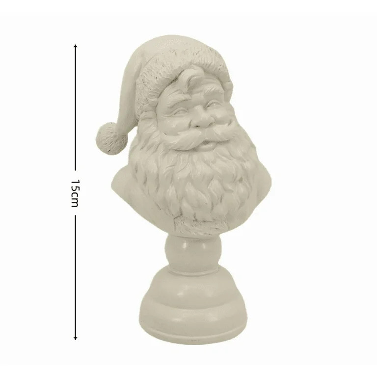 Santa Bust Christmas Tabletop Decoration White Resin Holiday Figurine Classic Santa Claus Bust El... | Walmart (US)