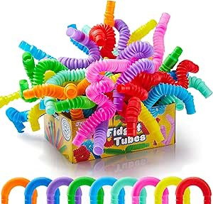 JOYIN 18 Pack Pop Tubes, Fidget Tubes Party Favors - 9 Colors, s, Connectable and Extendable for ... | Amazon (US)