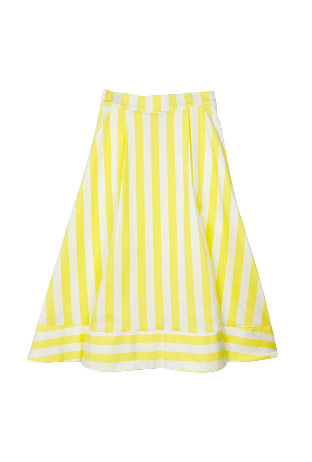 Buru X Kelly Golightly Flat Front Everyday Skirt - Citron Stripe | Shop BURU