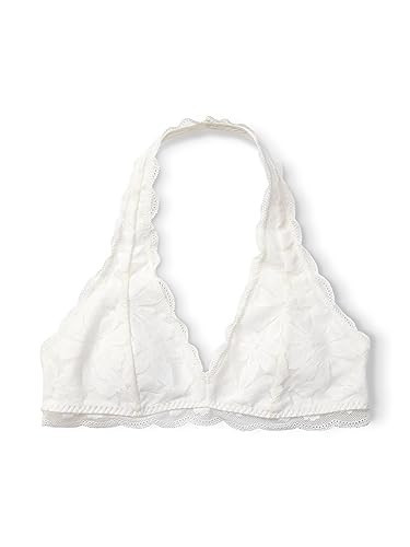 Happy Nation Lace Halter Bralette, Coconut White, XL+ | Amazon (US)