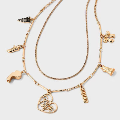 Game Day Charm Multi-Strand Necklace - Universal Thread™ Gold | Target