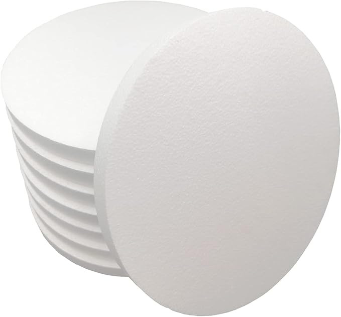 FFchuanhe 12 Inch 7-Pack Foam Circles for Crafts (1" Thick), Polystyrene Round Foam Disc for DIY ... | Amazon (US)