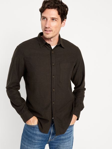Double-Brushed Flannel Shirt for Men | Old Navy (US)