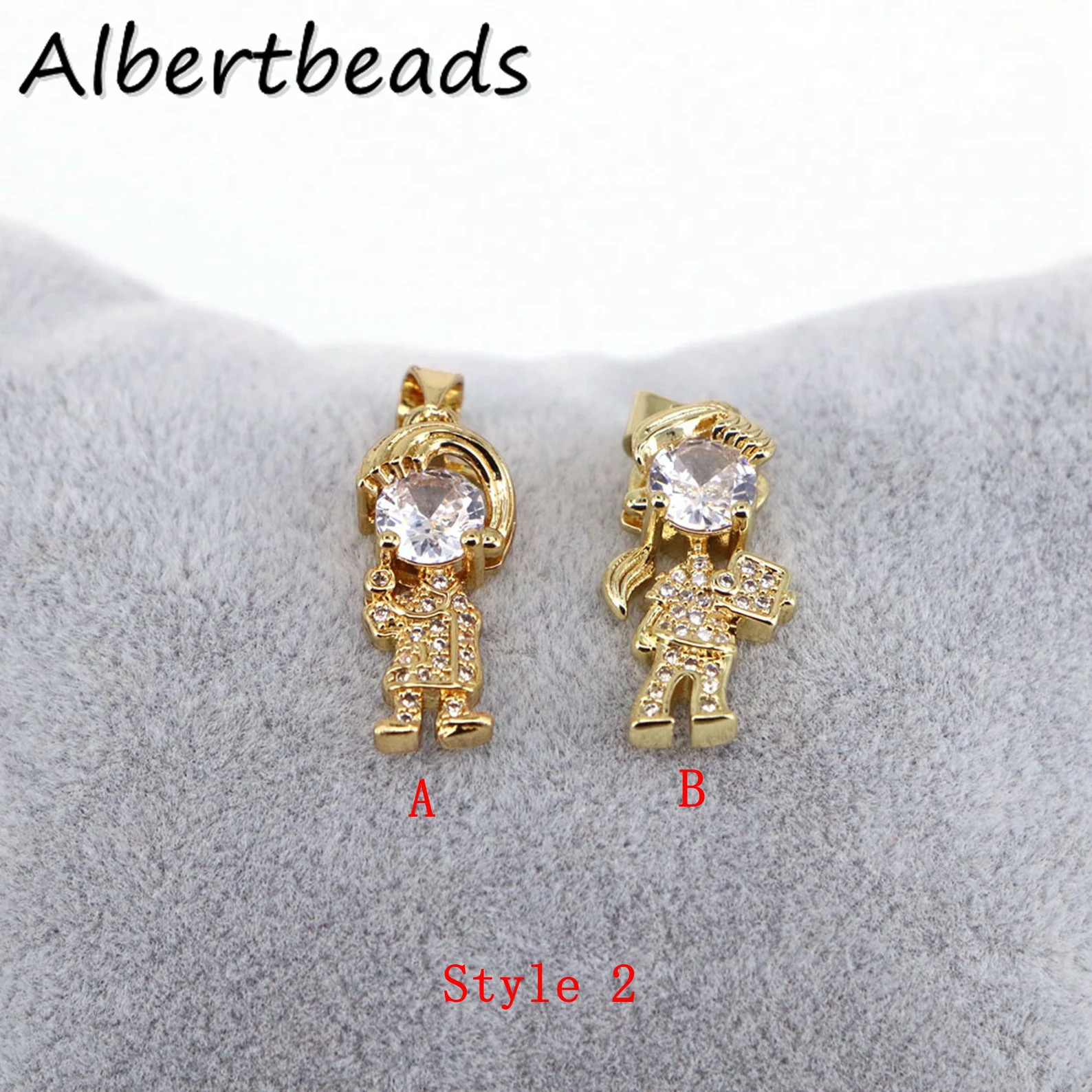 20PCS Gold Boy and Girl Charm Pendant CZ Micro Pave Boy and | Etsy | Etsy (US)