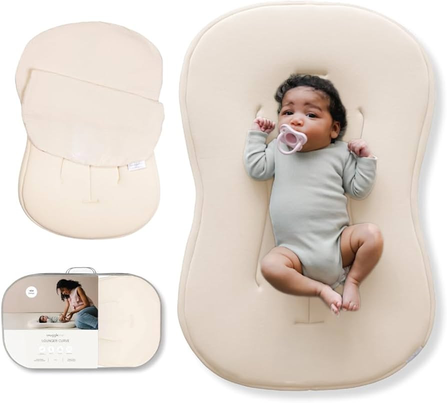 snuggle me\u00ae Baby Lounger Curve - Premium Organic Cotton with Foam Core, Machine-Washable Cov... | Amazon (US)