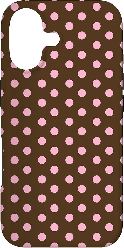 Polka Dot Boho Vintage Aesthetic Brown and Pink Dotted Case for iPhone 17 | Amazon (US)