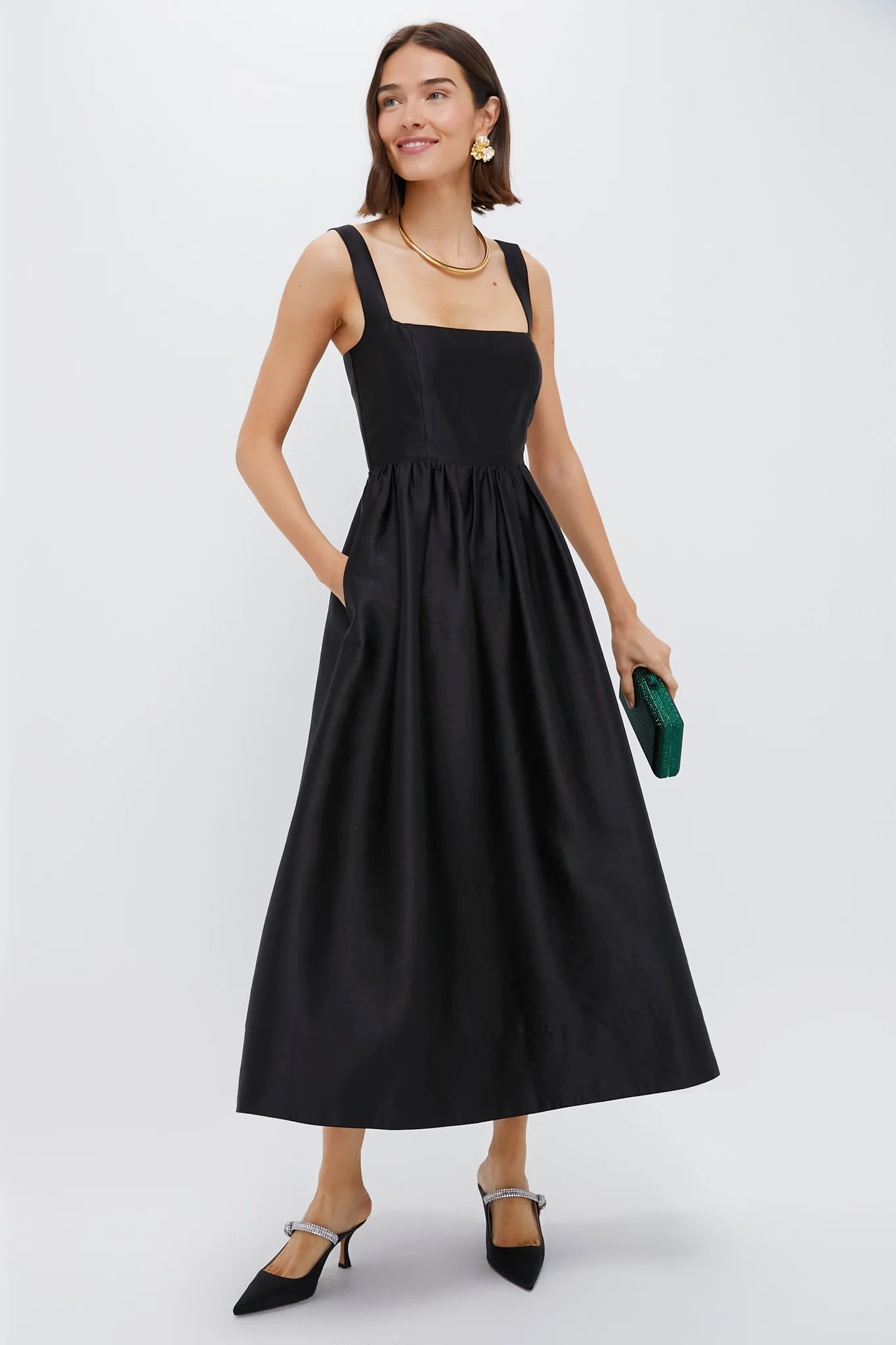 Black Dupioni Esme Dress | Tuckernuck (US)
