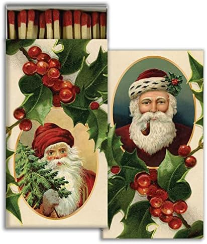 Santas and Holly Decorative Matchbox with Wooden Matches - Great for Lighting Candles, fireplaces... | Amazon (US)