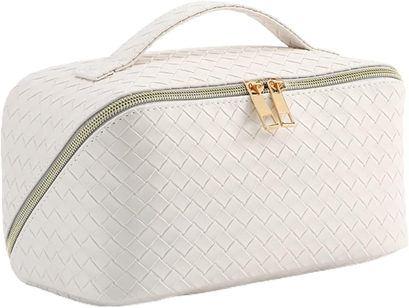 Erinde Large Capacity Travel Cosmetic Bag -Multifunctional Storage Makeup Bag PU Leather Makeup B... | Amazon (US)