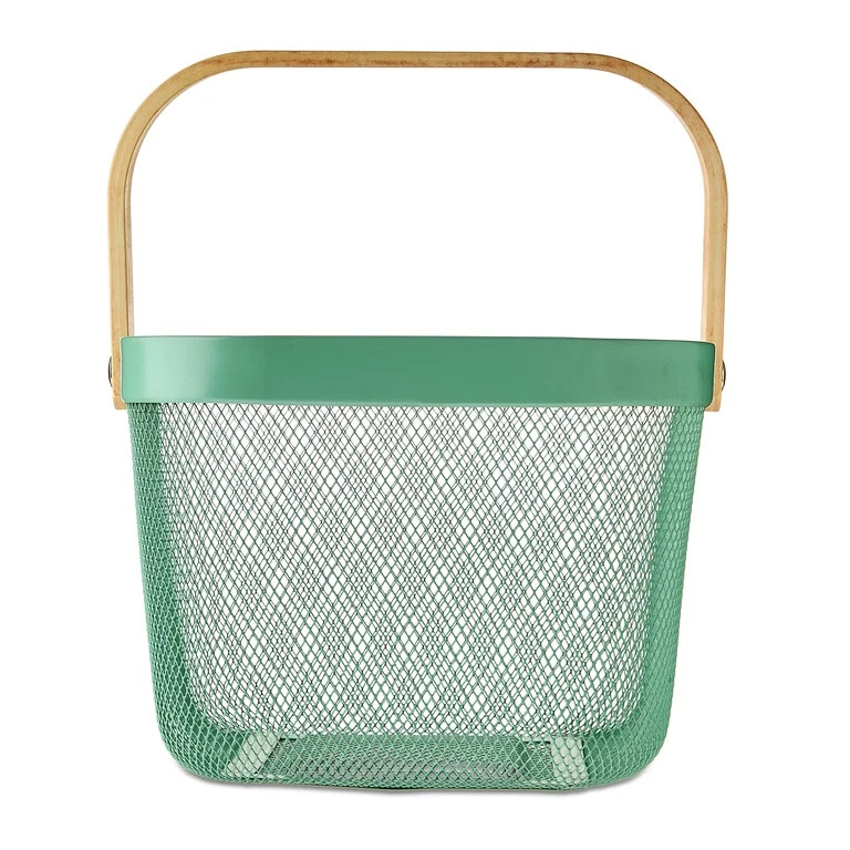 Square Mesh Basket, Green, 10" x 7", Easter by Way To Celebrate | Walmart (US)