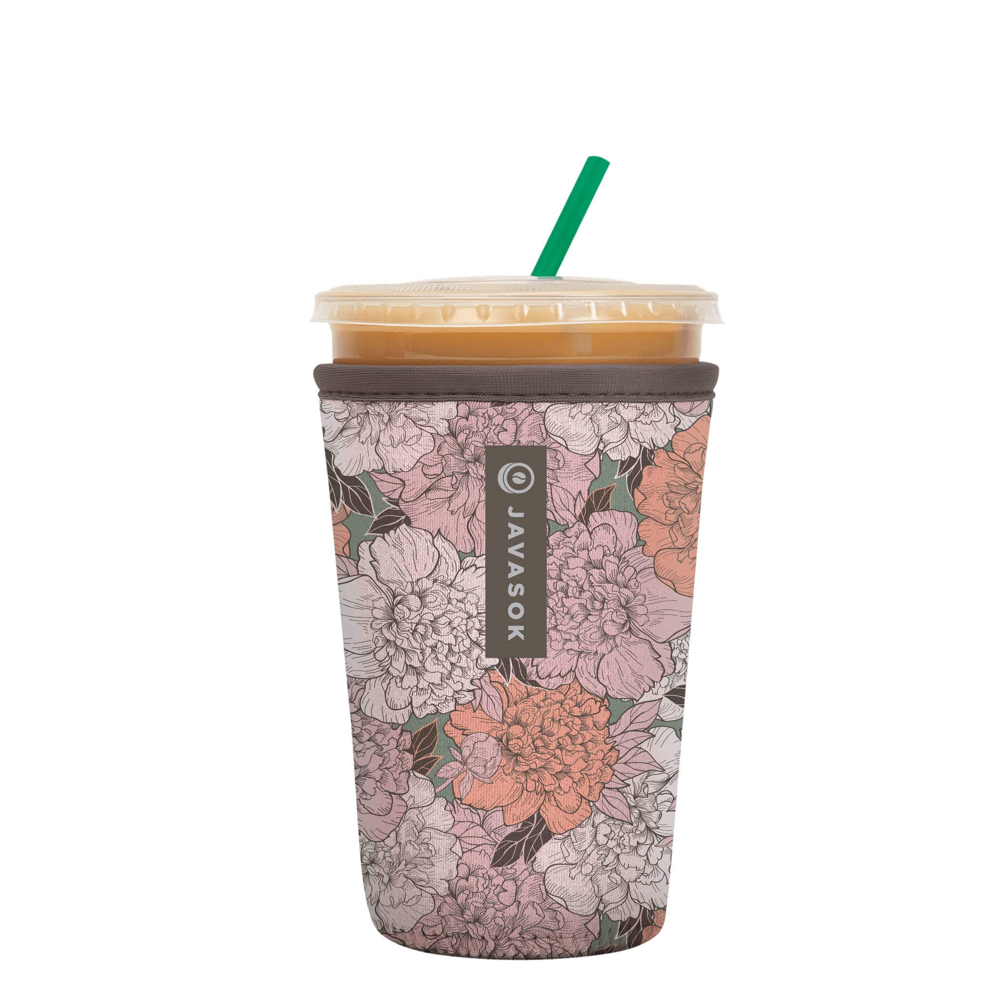 Sok It JavaSok Iced Coffee & Cold Soda Insulated Neoprene Cup Sleeve (Carnations, Medium: 22-28oz... | Amazon (US)