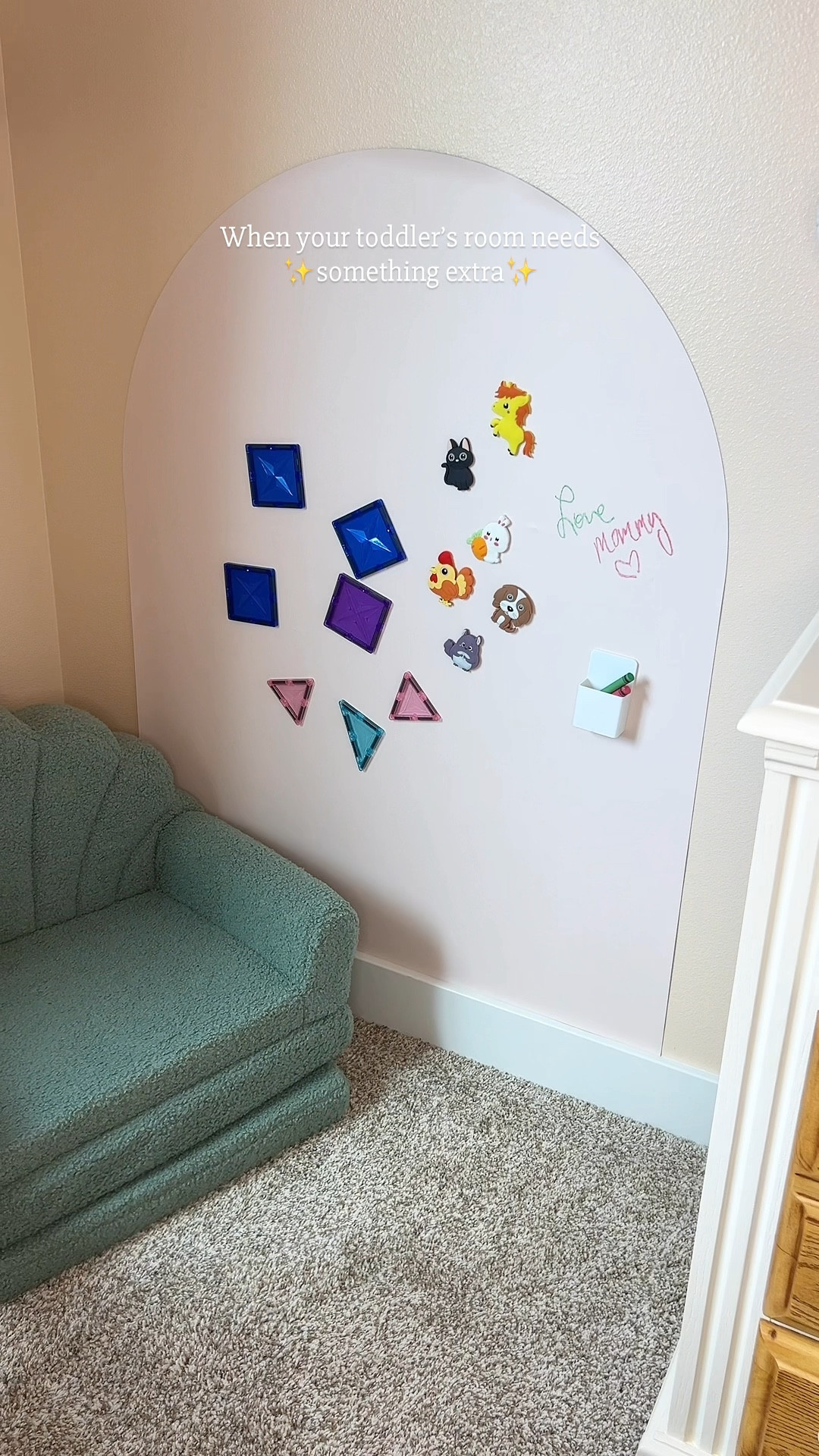 Added the cutest magnetic board to my toddler’s room — they can draw, play with magnets, and stay busy 🙌🏼 

#LTKFamily #LTKKids #LTKItBag