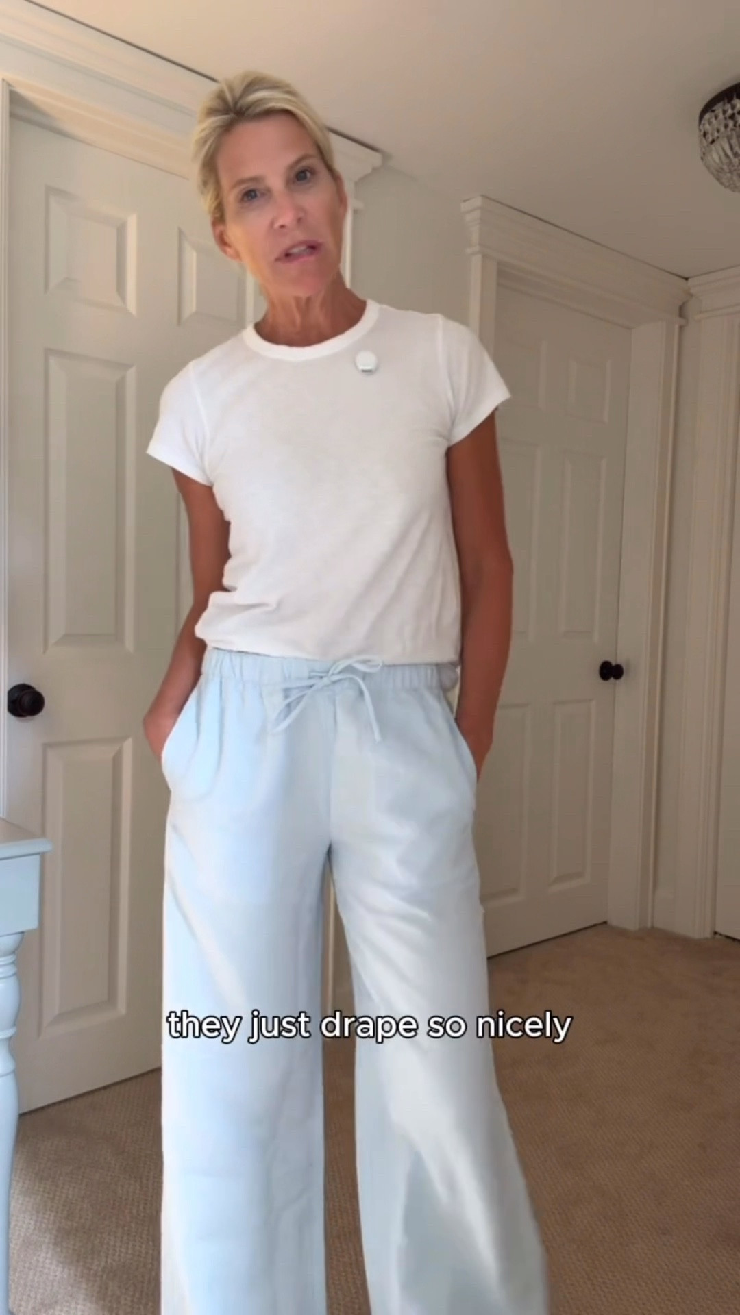 These viral drawstring pants are just as good as everyone says! This baby blue is the prettiest summer color, the relaxed fit drapes beautifully, and at 5'6" they're the perfect length with flat sandals. Lightweight, wrinkle-resistant, and so easy to pack for vacation.

👩‍💻 LTK PRO TIPS
❤️ Heart = Support my posts ;-)
🔖 Save = Get sale & restock alerts for the things you love!
📋 Lists = Keep favorites organized (List ideas: Christmas, Birthdays, and Vacations!)
📲 Share = Send lists and products to a friend (or your daughters like me).
💬 Comment = Ask me anything, and I'll answer. ;-)

#LTKootd #LTKOver40 #LTKSaleAlert