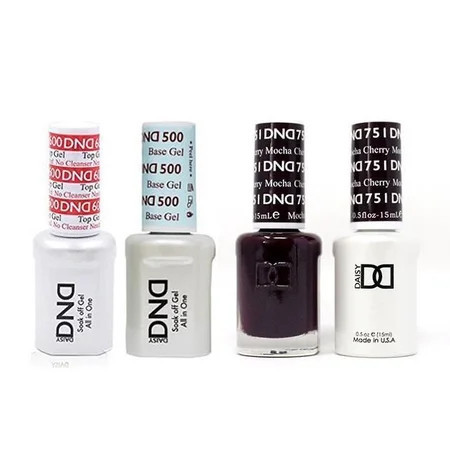 DND Daisy Nail Design Gel Polish 4ct Combo - Base, No Cleanse Top Coat, Gel, & Lacquer - Cherry Mocha 751 | Walmart (US)