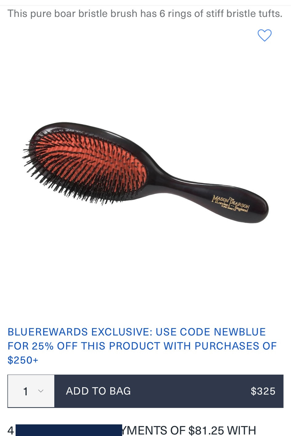 Mason Pearson brushes 25% off with code newblue! 