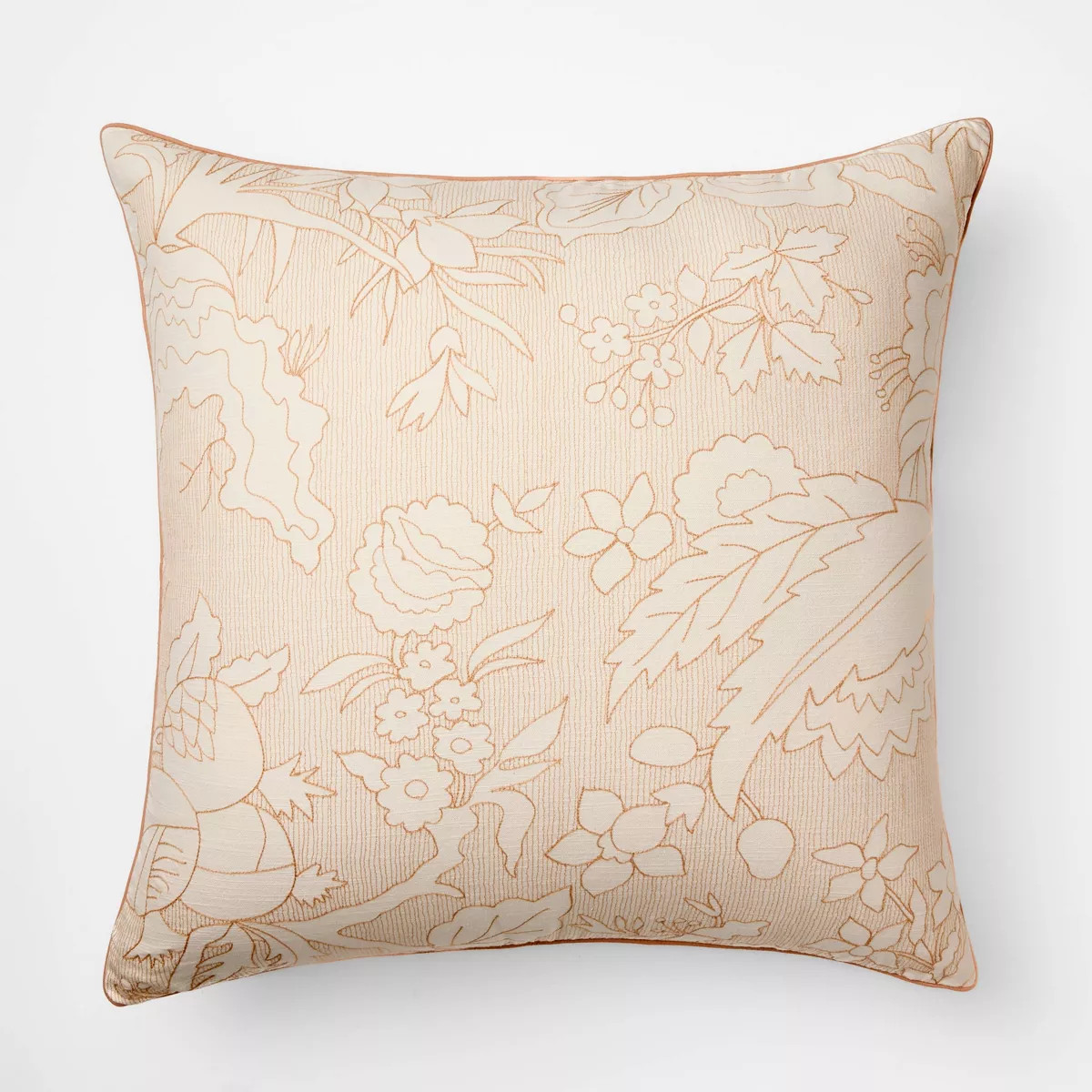 Oversized Square Reverse Embroidered Floral Pillow Orange or Cream - Threshold™ Design with Stu... | Target