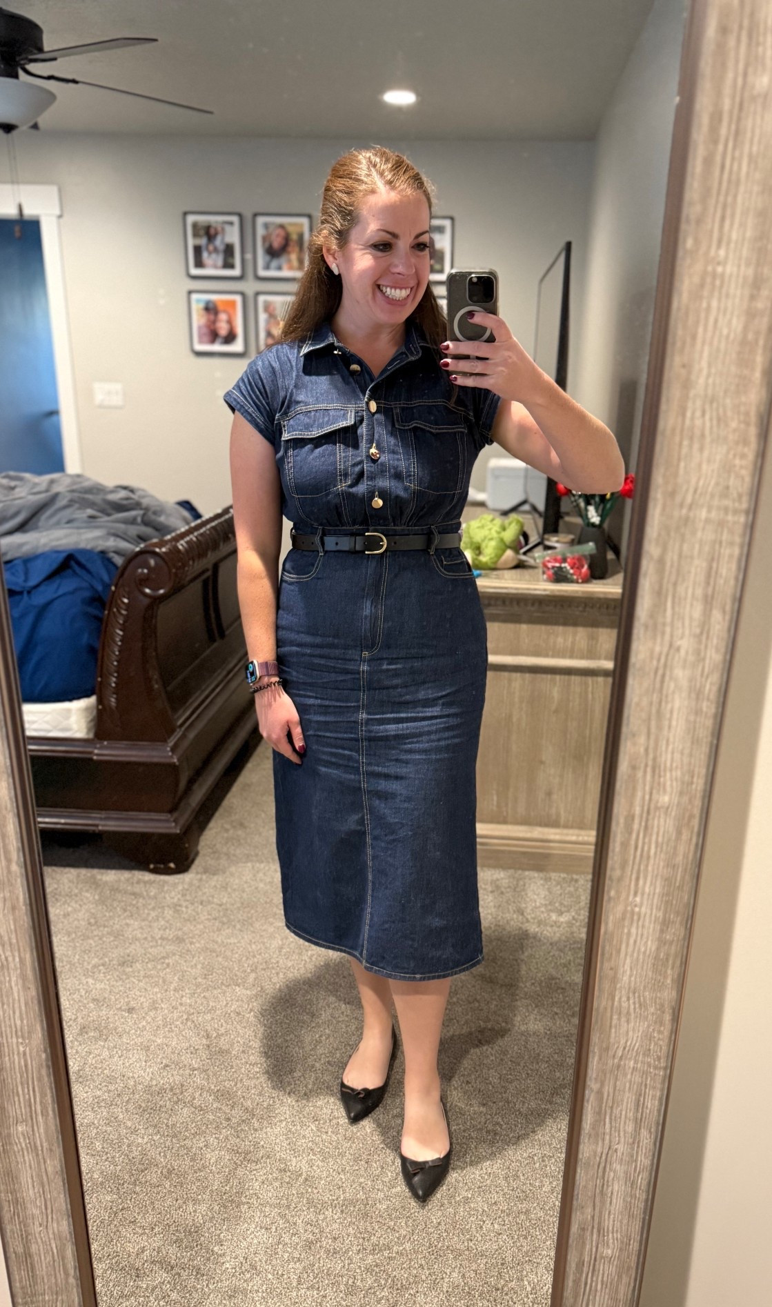 So glad I bought this lightweight chambray dress. The pockets, cinched in waist, and length are the best parts. In an 8. 

#LTKMidsize #LTKWorkwear #LTKShoeCrush