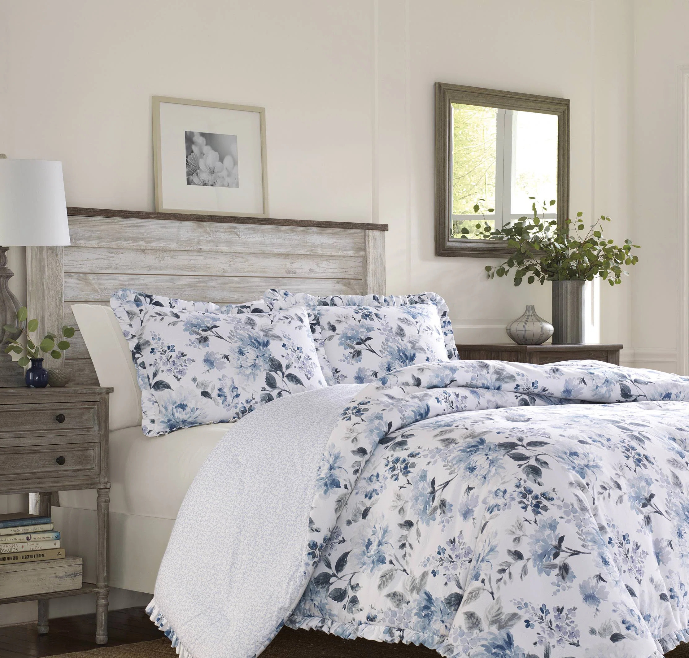 Laura Ashley Chloe Blue Cotton Comforter Set & Reviews | Wayfair | Wayfair North America