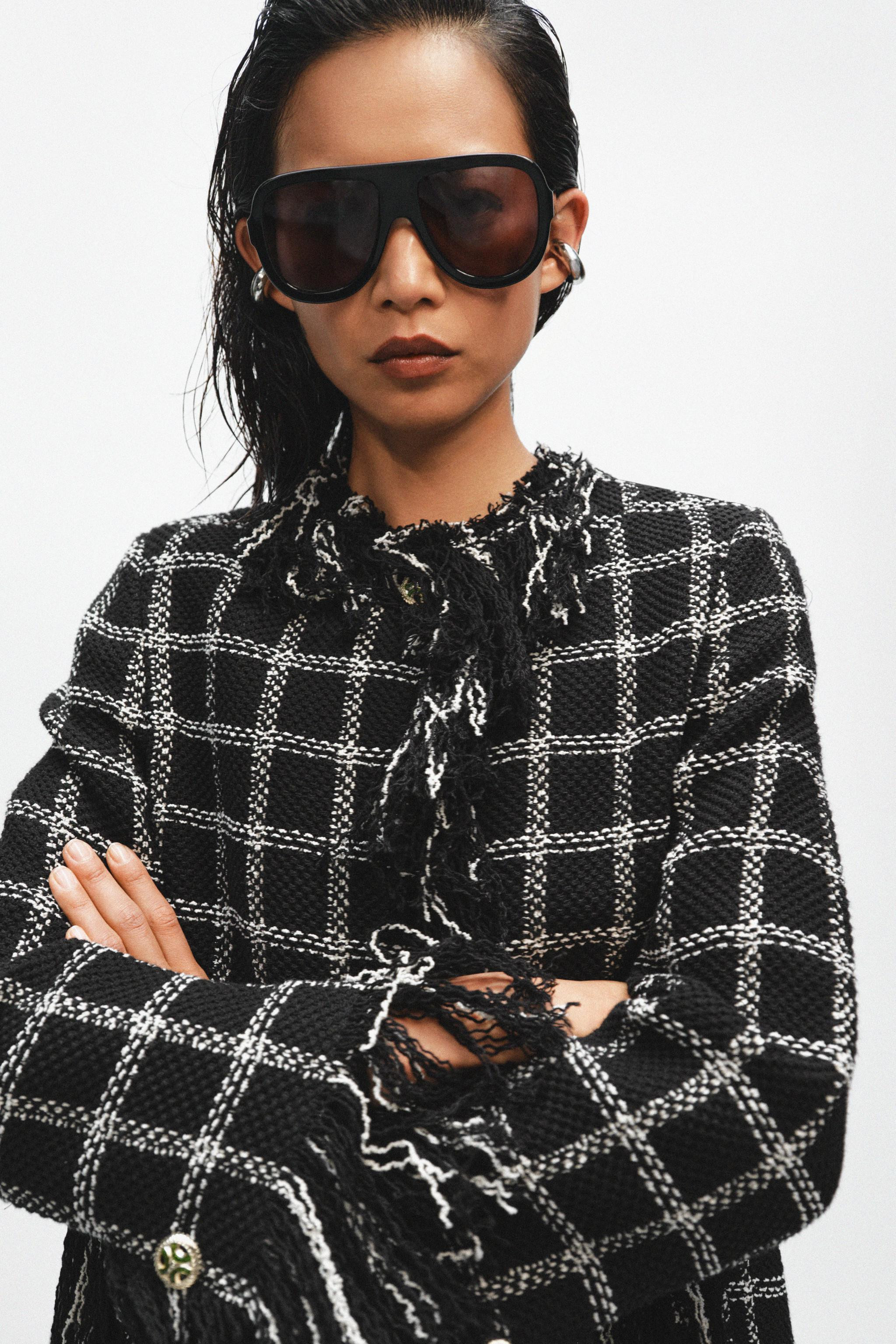 ZW COLLECTION FRINGED PLAID JACKET | Zara US