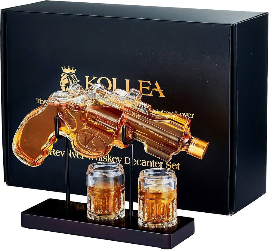 Birthday Gifts for Men Dad, Kollea Gun Whiskey Decanter Set with Shot Glass, Cool Anniversary Ide... | Amazon (US)