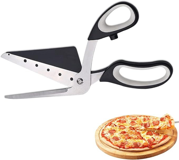 Pizza Scissors Cutter One-Handed Operation Stainless Steel Pizza Spatula Slicer | Amazon (US)