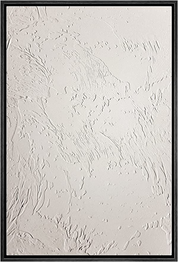 SIGNWIN Framed Canvas Print Wall Art Minimalist White Paint Stroke Collage Abstract Geometric Ill... | Amazon (US)