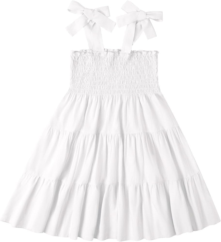 Magic Park Baby Toddler Girl Sleeveless Ruffle Dresses Child Summer Tiered Tie-Strap Beach Sundre... | Amazon (US)