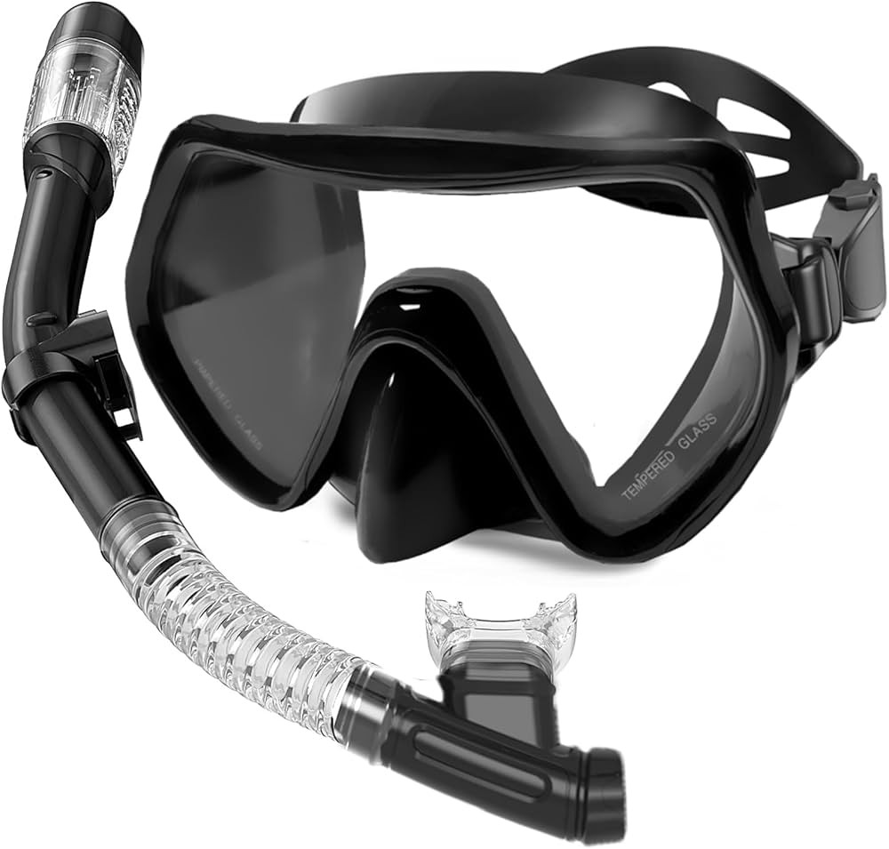 Snorkeling Gear for Adults,Otowaving Dry Snorkel Set,Panoramic View Snorkel Gear, Anti-Fog Temper... | Amazon (US)
