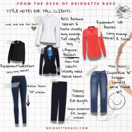 Mid-market brands for tall clothing can be fine but when a woman has money to invest she finds herself with few places to shop.  We’ve curated styles over the years from some of our favorite brands that don’t cut specifically for tall but make their clothing tall and long enough.  We’re sharing some of our notes with you. 

#LTKfit #LTKworkwear #LTKstyletip