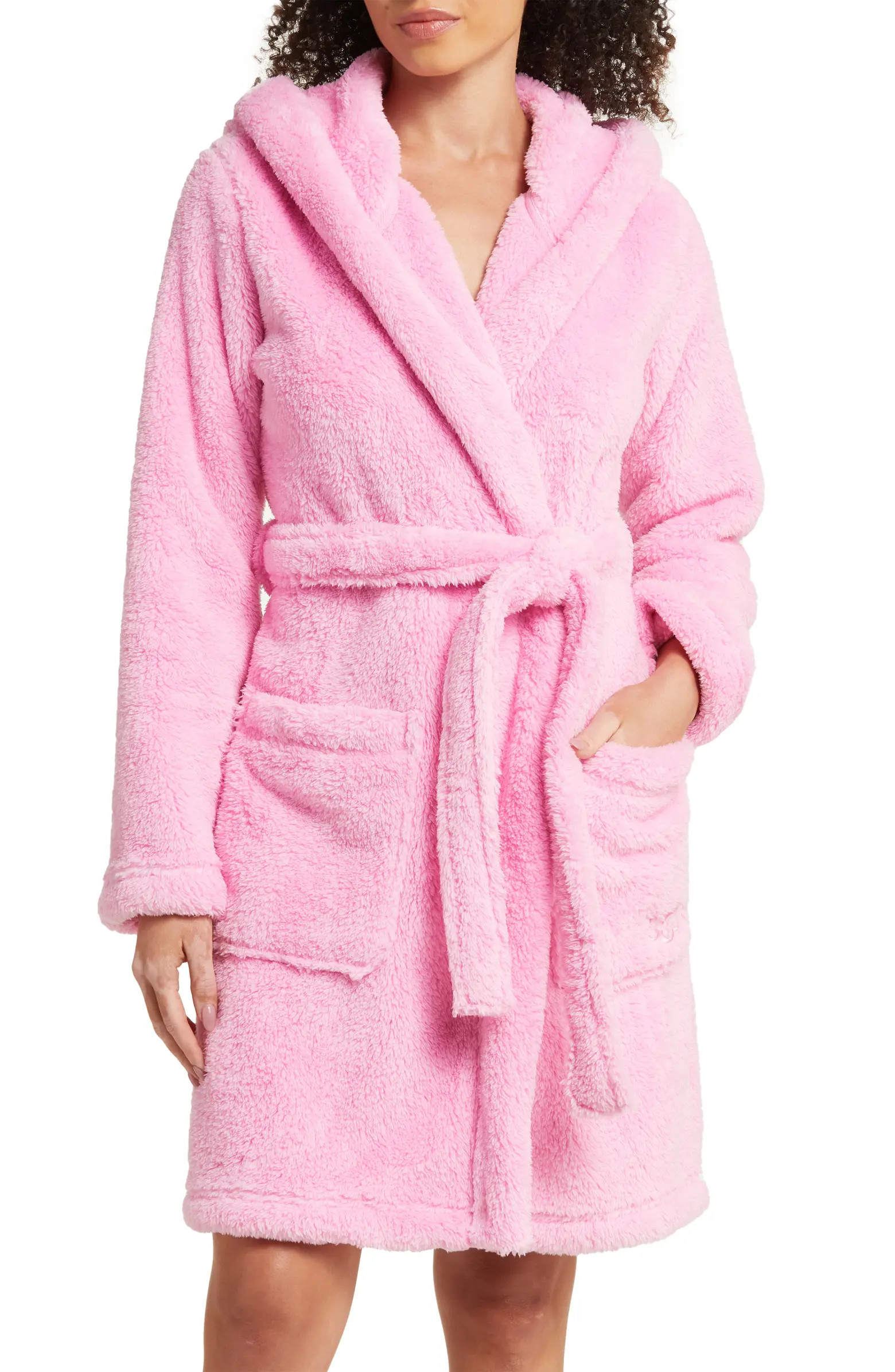 Aarti Faux Shearling Hooded Robe | Nordstrom