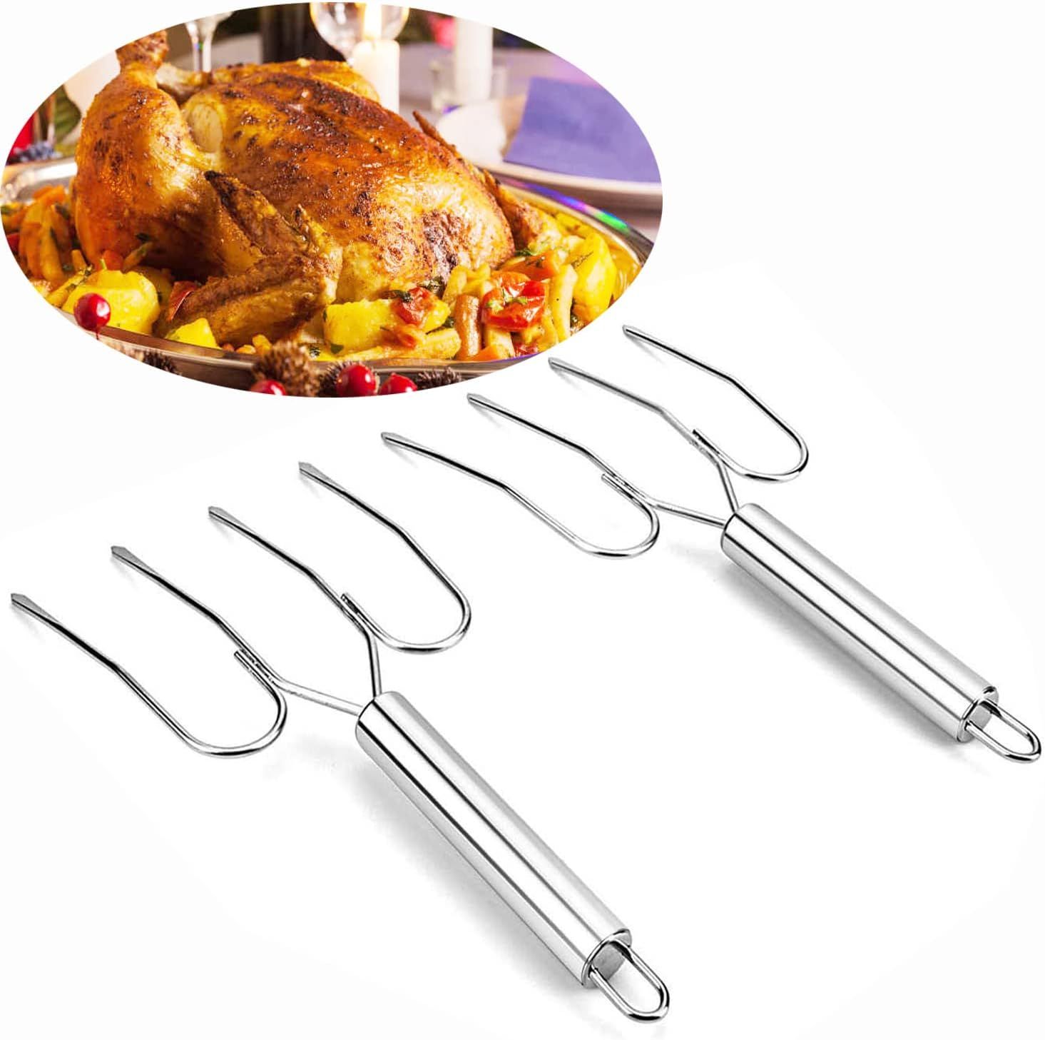Thanksgiving Turkey & Roast Lifters, Stainless Steel Roaster Forks, Transfer Chicken or Ham Poult... | Amazon (US)