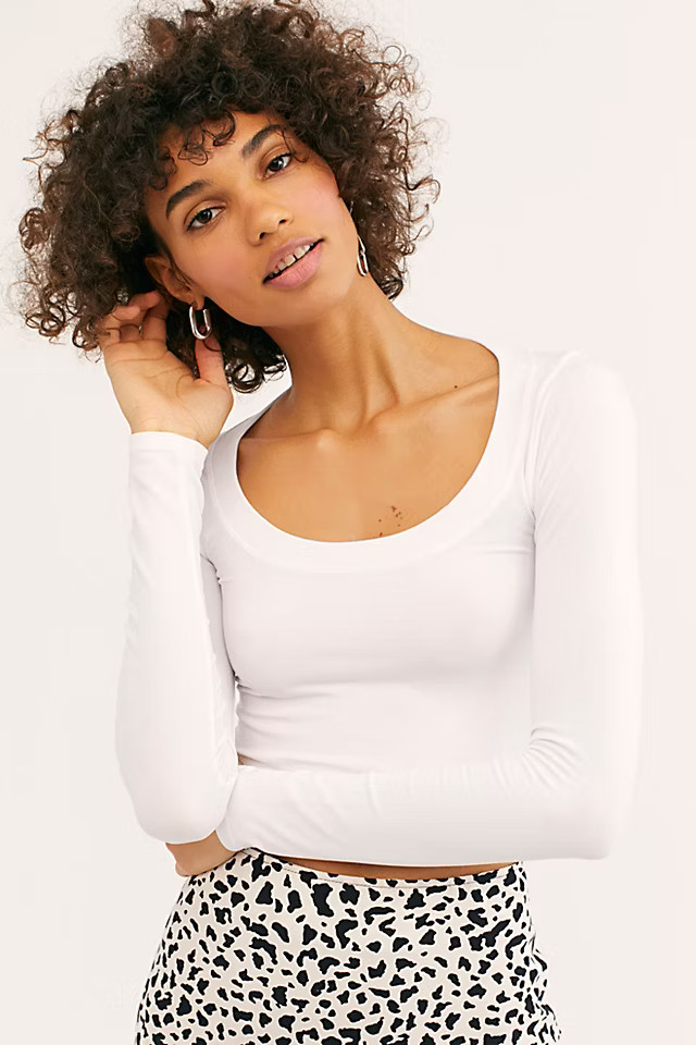 Scoop Neck Long Sleeve Crop | Free People (Global - UK&FR Excluded)