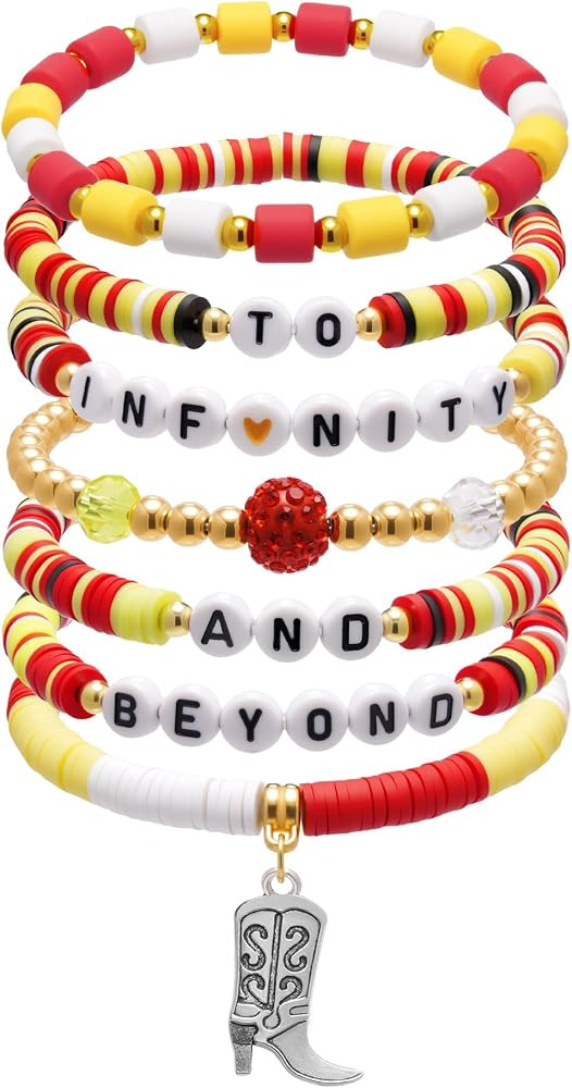 Cartoon Movie Story Bracelets Set: Cowboy Hat Boots Rocket Ship Charms Beaded Bracelet for Fans W... | Amazon (US)