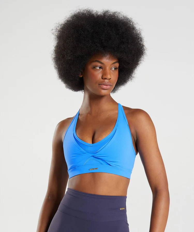 Gymshark Whitney Mesh Sports Bra - Optimist Blue | Gymshark (Global)