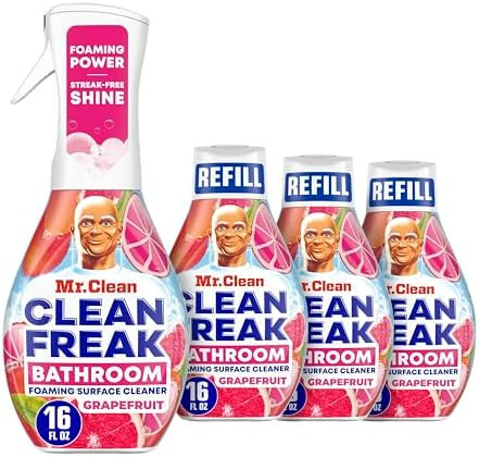 Mr. Clean Clean Freak Foaming Bathroom Surface Cleaner Multi-Surface Spray Starter Kit and Refill... | Amazon (US)