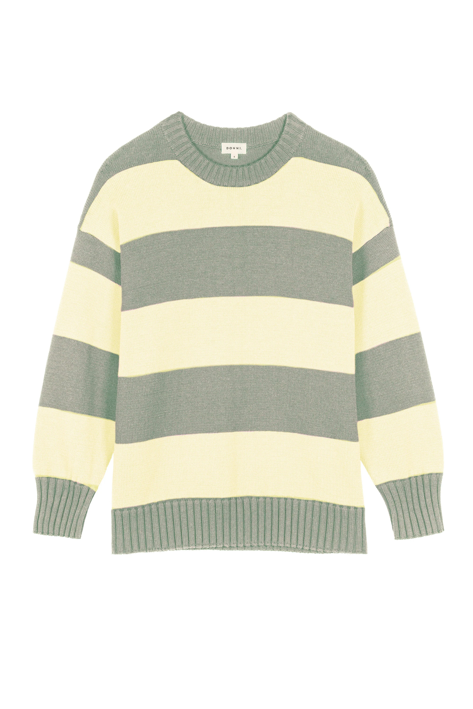 The Cotton Knit Stripe Crewneck Sweater | DONNI.