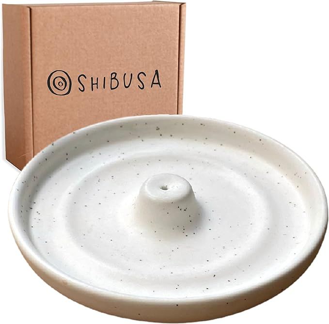 SHIBUSA Ceramic Incense Holder - Modern Minimalist Circular Incense Burner - Wide Ash Catcher - I... | Amazon (US)