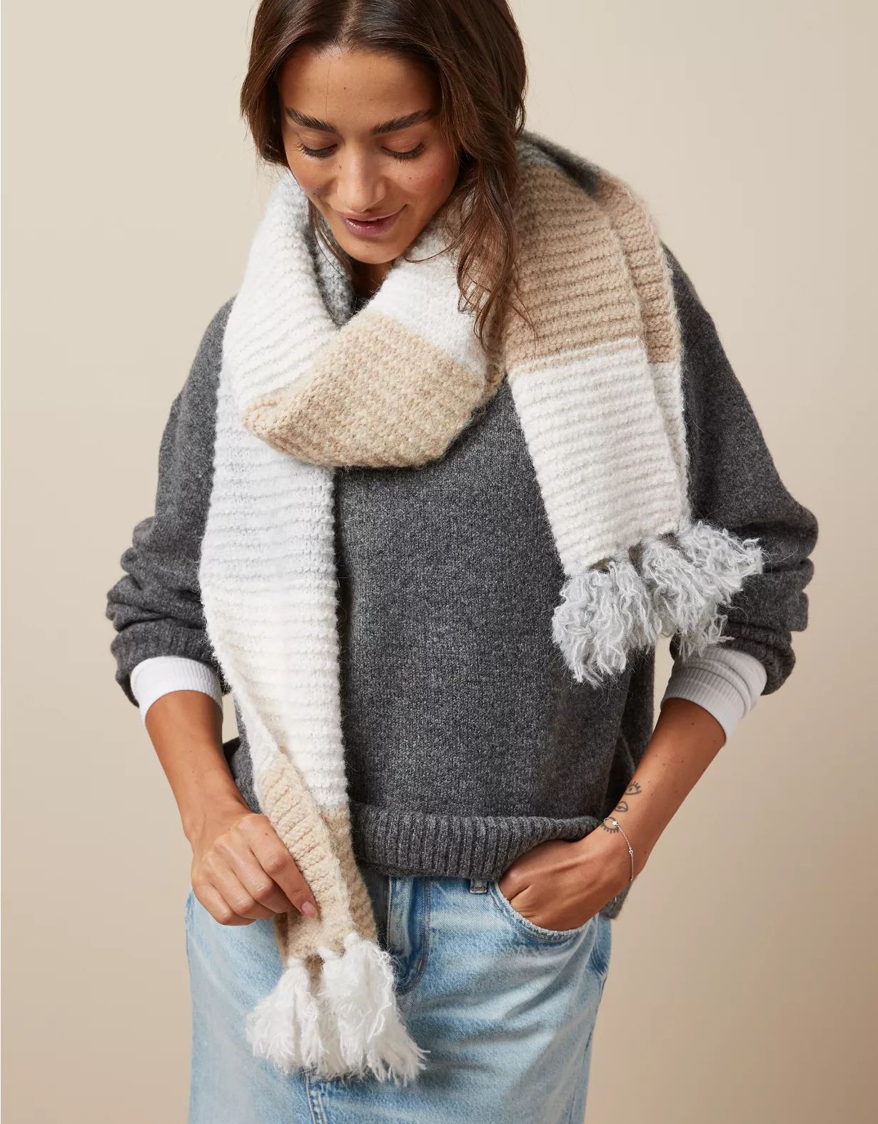 AE Chunky Striped Scarf | American Eagle Outfitters (US & CA)