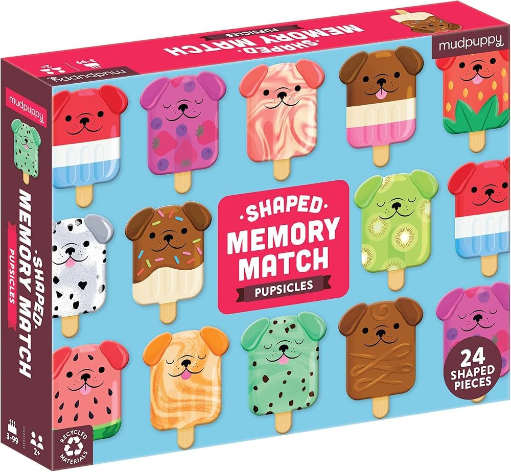 Mudpuppy Pupsicles Shaped Memory Match from, Includes 24 cutely Designed Shaped Pieces, Perfect A... | Amazon (US)