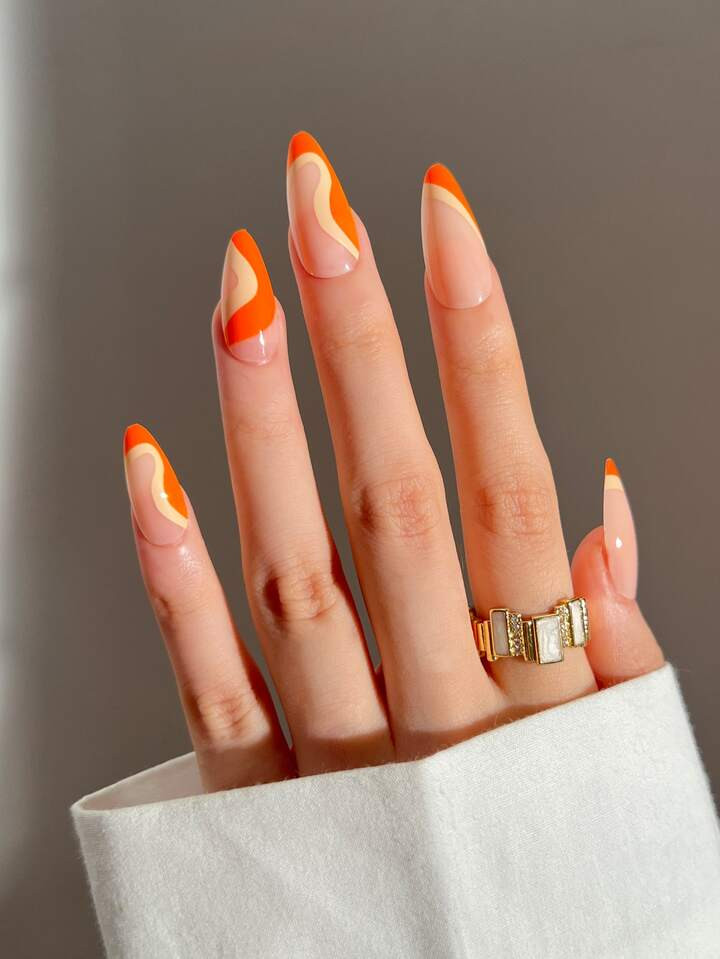 Transform Your Nails with 24pcs Long Almond Fake Nail & 1pc Nail File & 1sheet Tape | SHEIN