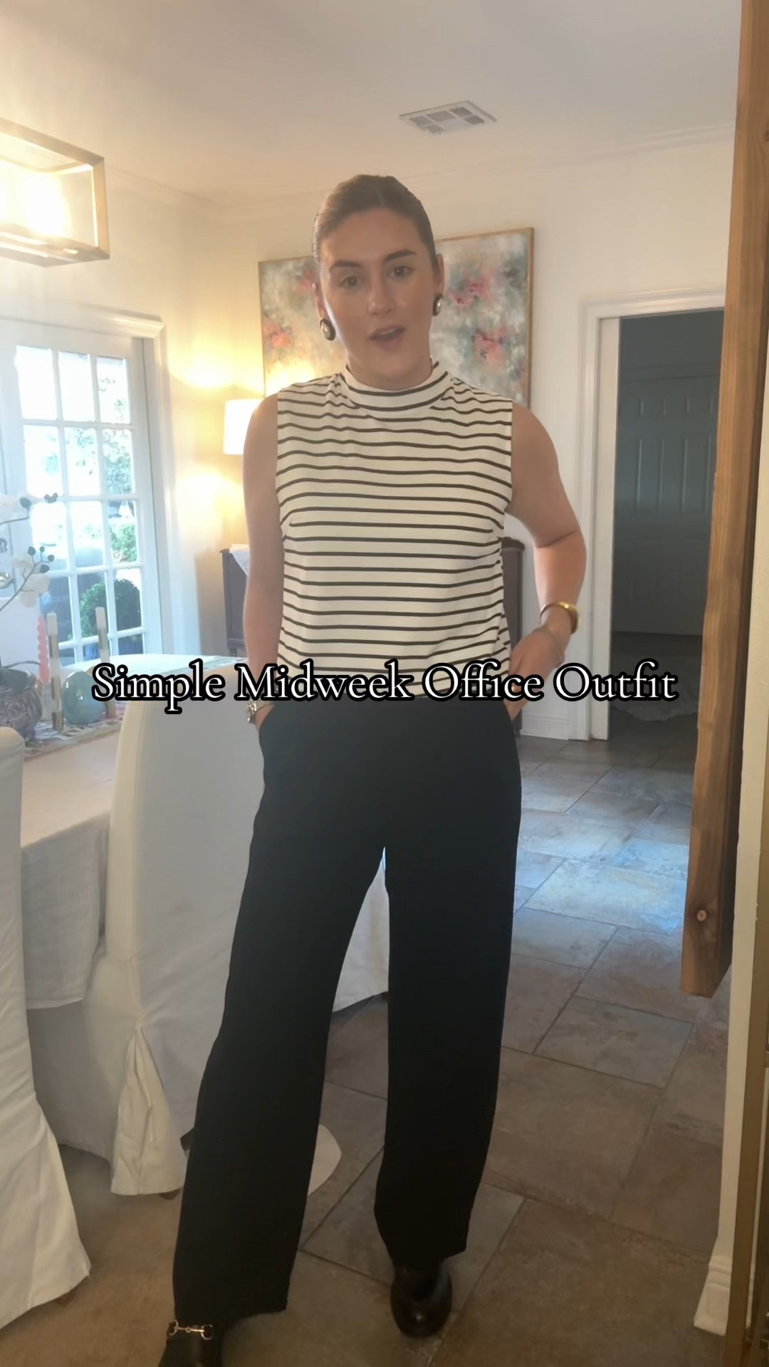 What I wear when I don’t know what to wear… keep it simple with black and white! These are my favorite go to pants for the office and beyond. I have had them for years and wear them at least once a week. These loafers are so comfortable and add a lot to a look even through their simplicity. Can’t go wrong with a striped tee to top off a look! 

#LTKStyleTip #LTKWorkwear #LTKFindsUnder100