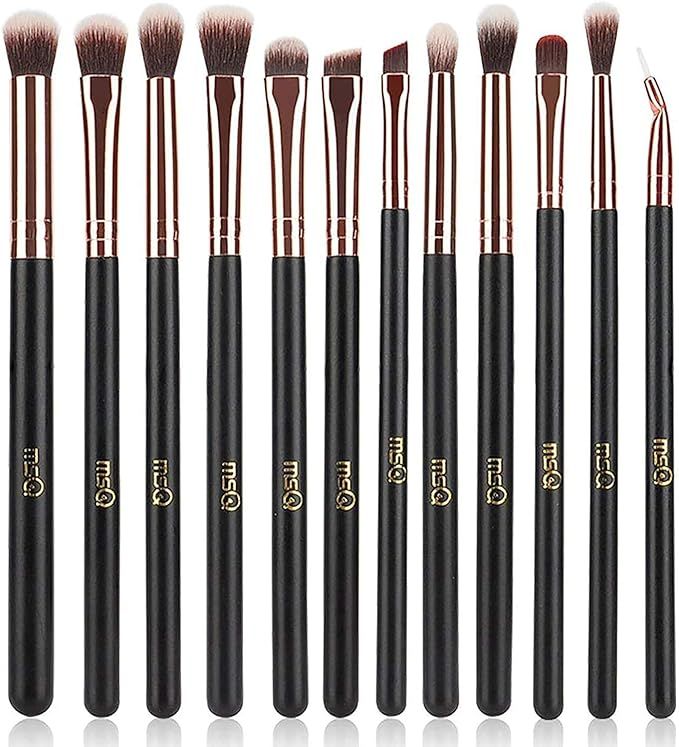 MSQ Eye Makeup Brushes 12pcs Rose Gold Eyeshadow Makeup Brushes Set with Soft Synthetic Hairs & R... | Amazon (CA)