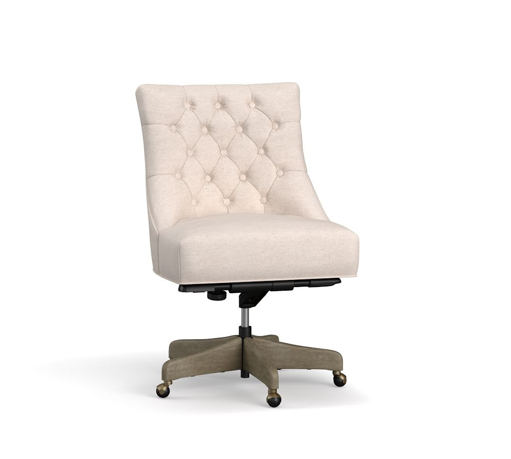 Hayes Tufted Swivel Desk Chair | Pottery Barn | Pottery Barn (US)